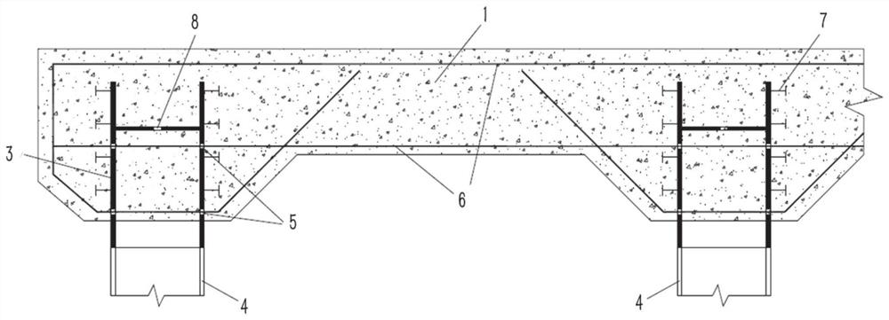 Combined truss node structure, bridge and construction method