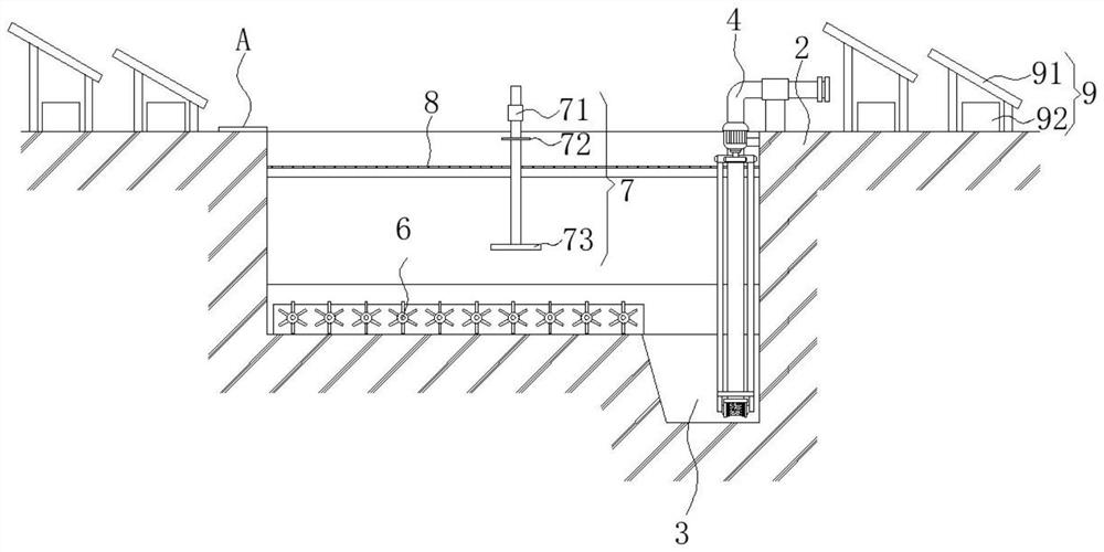 Solar self-cleaning device based on solar sewage treatment