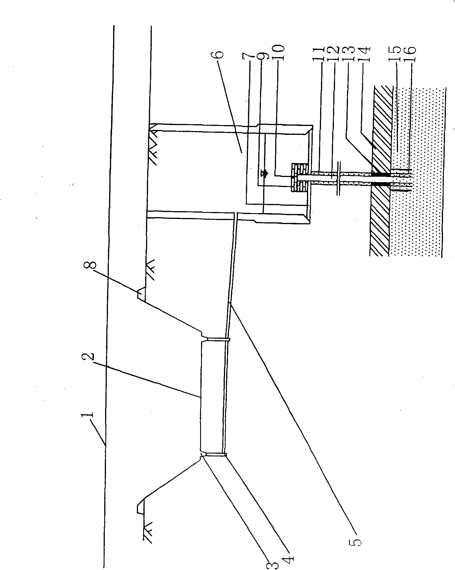 Method for comprehensively discharging accumulated water of underpass roads by deep layer of filtering settling pond