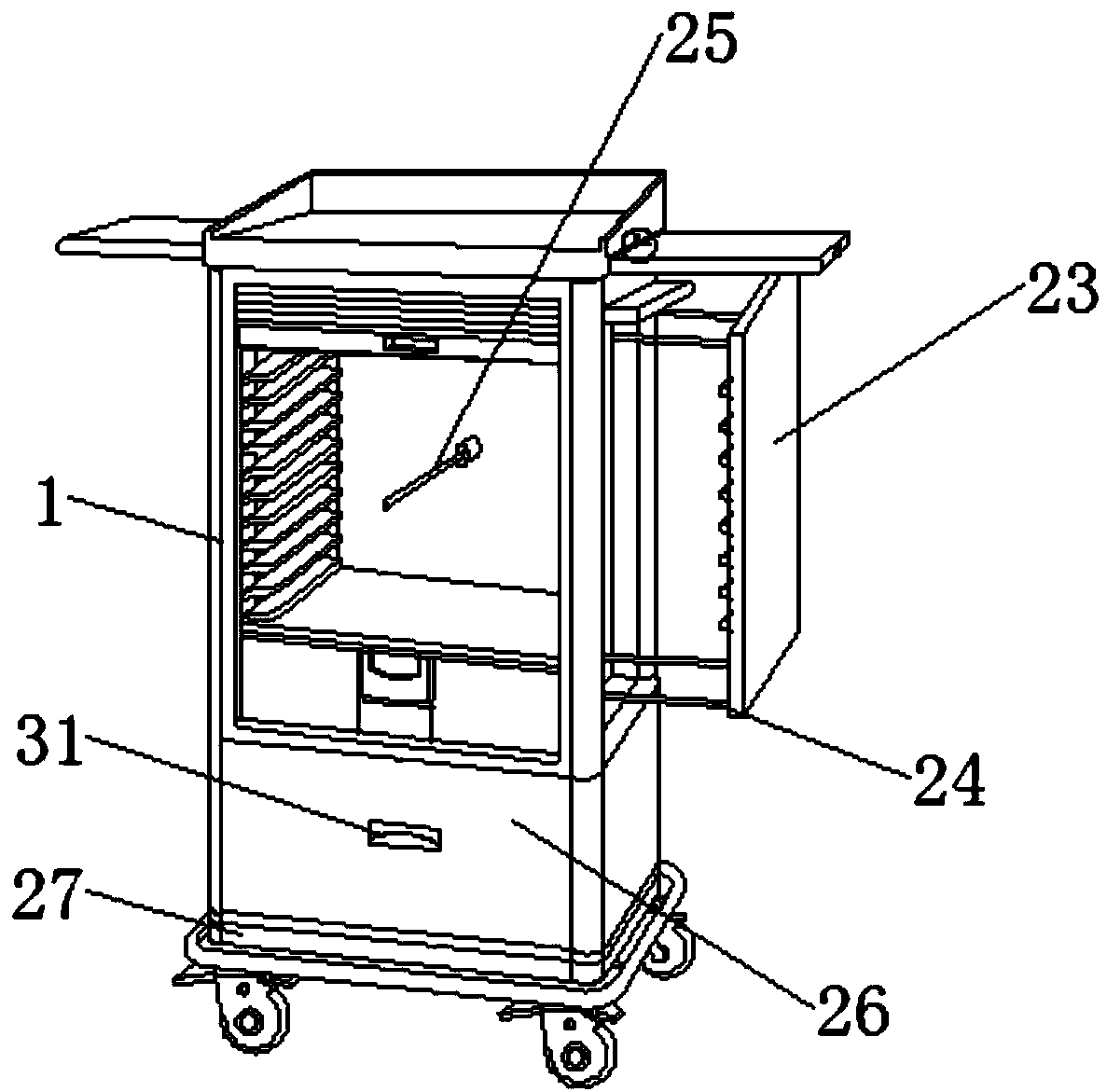 Medical instrument trolley convenient for storage and utilization of instruments