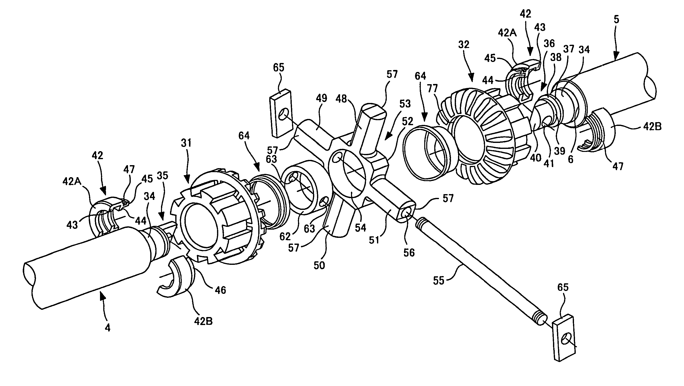 Structure for coupling differential assembly with drive shaft