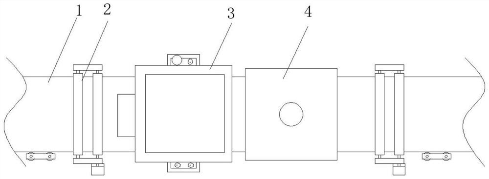 A flattening and straightening device for a magnesium-aluminum alloy plate