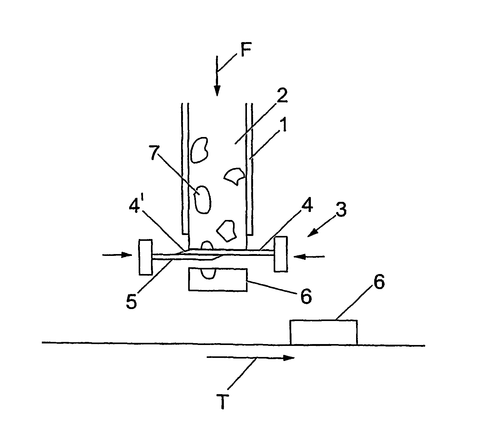 Device and method for through-cutting of an extruded ice mass
