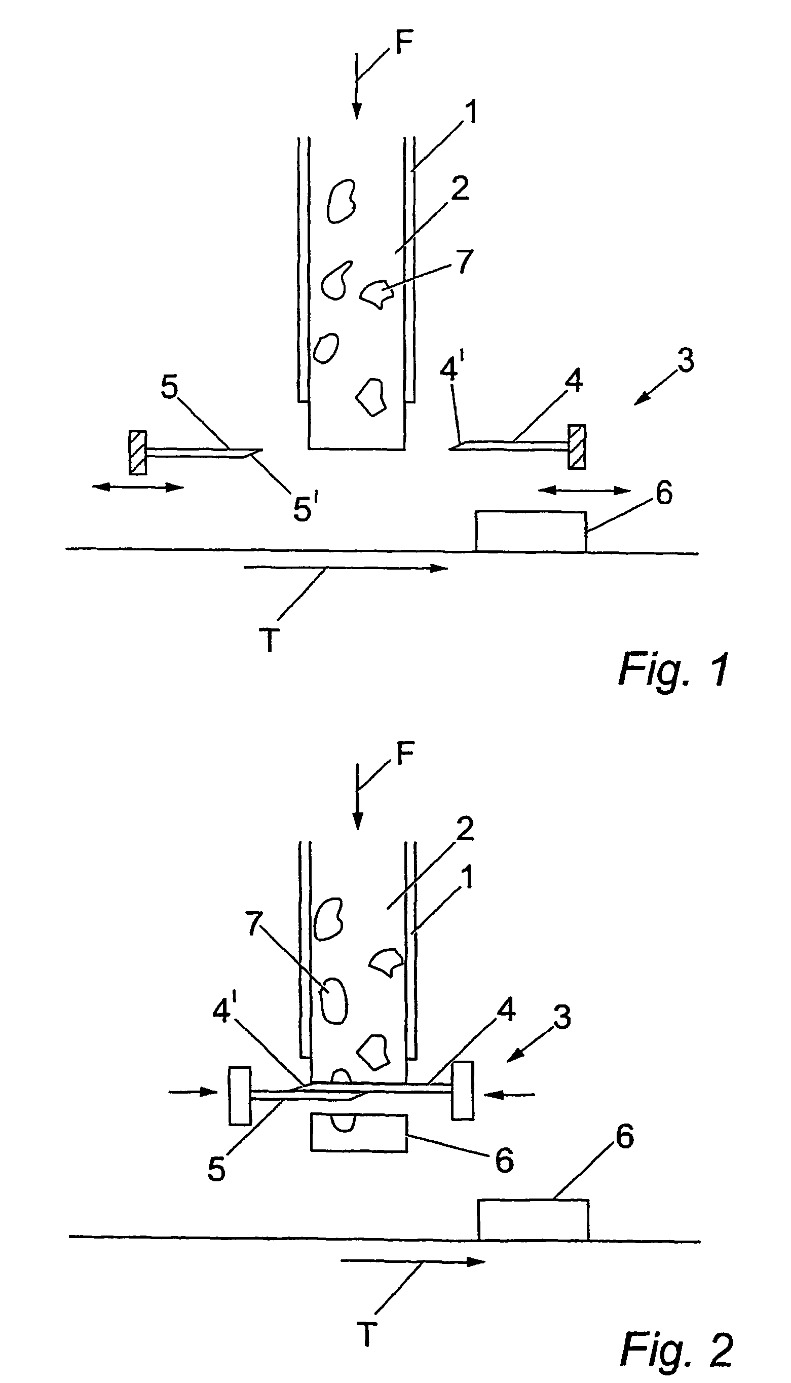 Device and method for through-cutting of an extruded ice mass