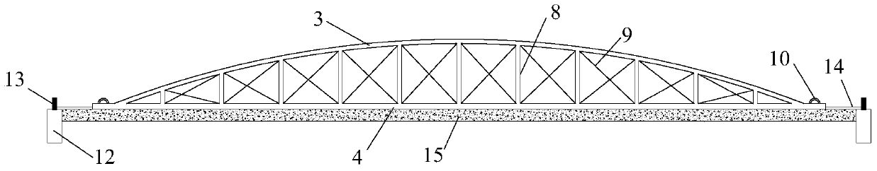 On-site prefabrication and installation construction method of long-span prestressed arch slab