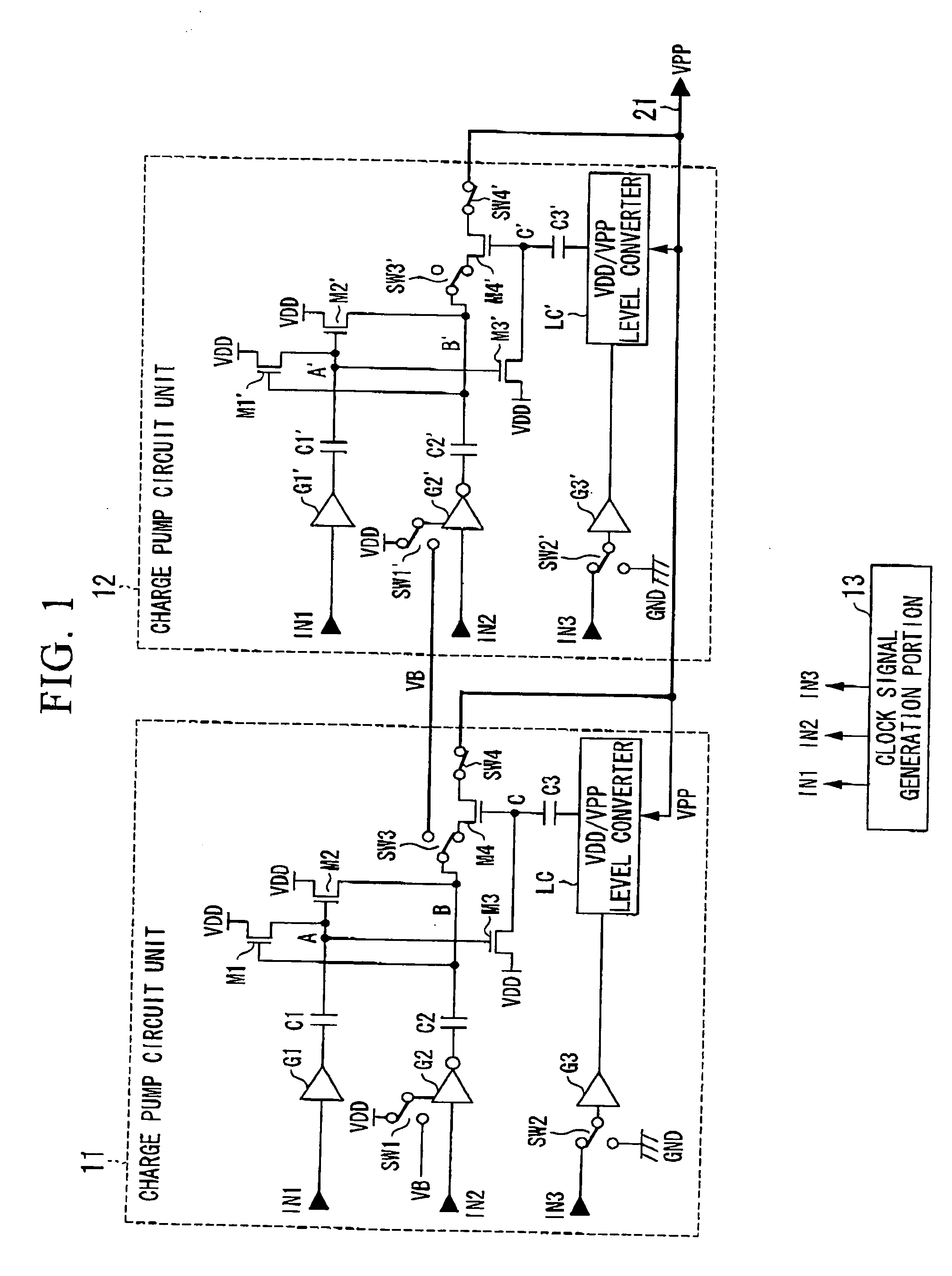 Boosting charge pump circuit