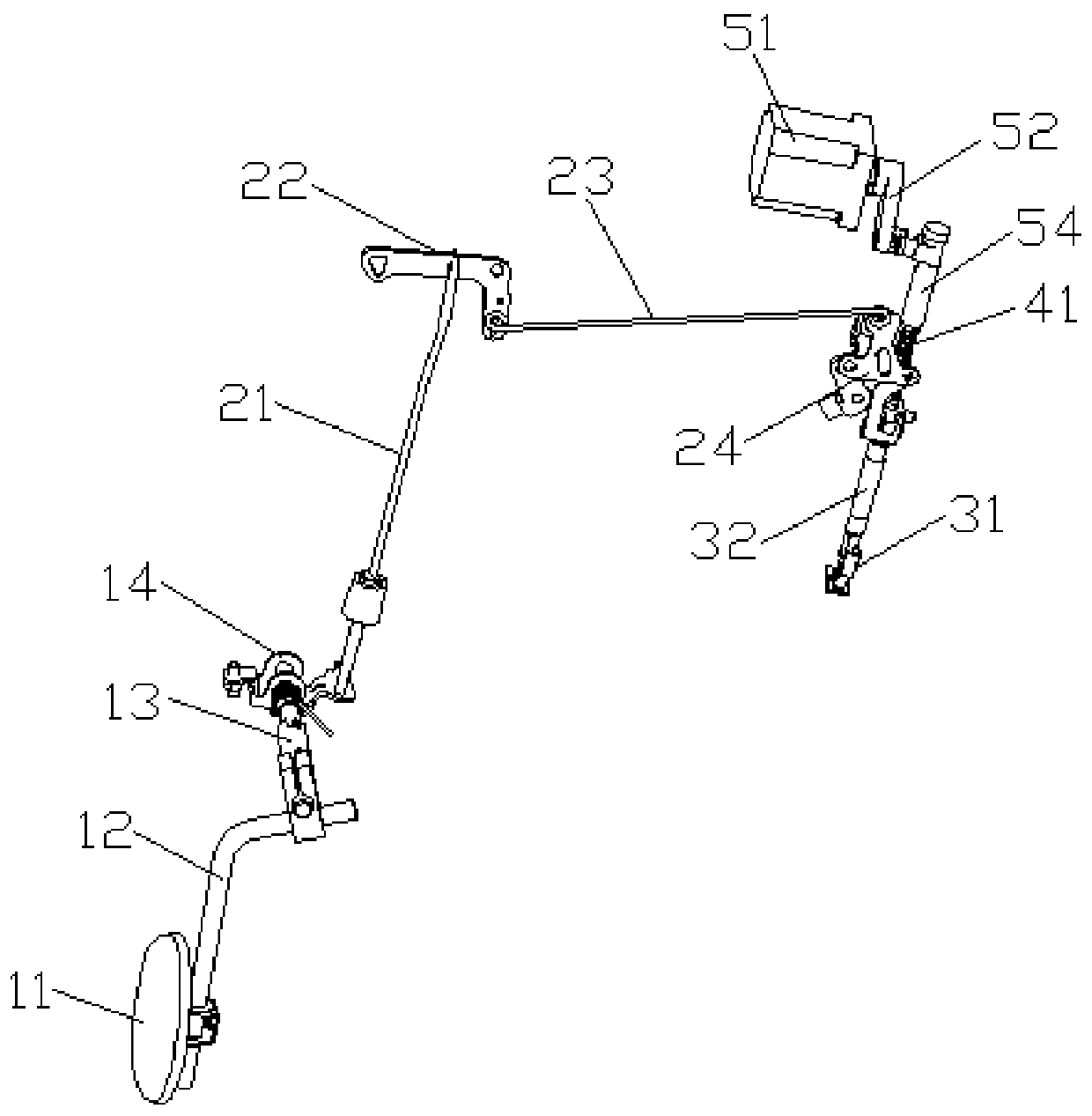 Labor-saving knee rest device, sewing machine and presser foot lifting method