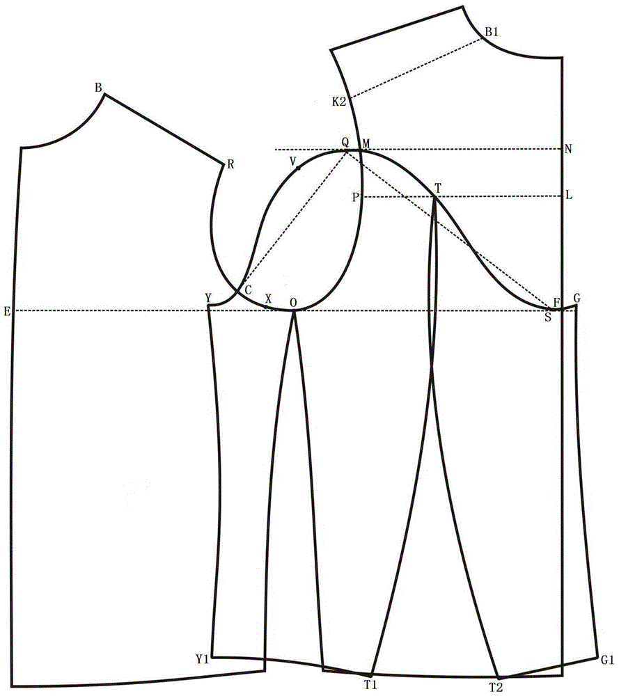 A kind of plate-making and sewing method of jacket clothing sleeve