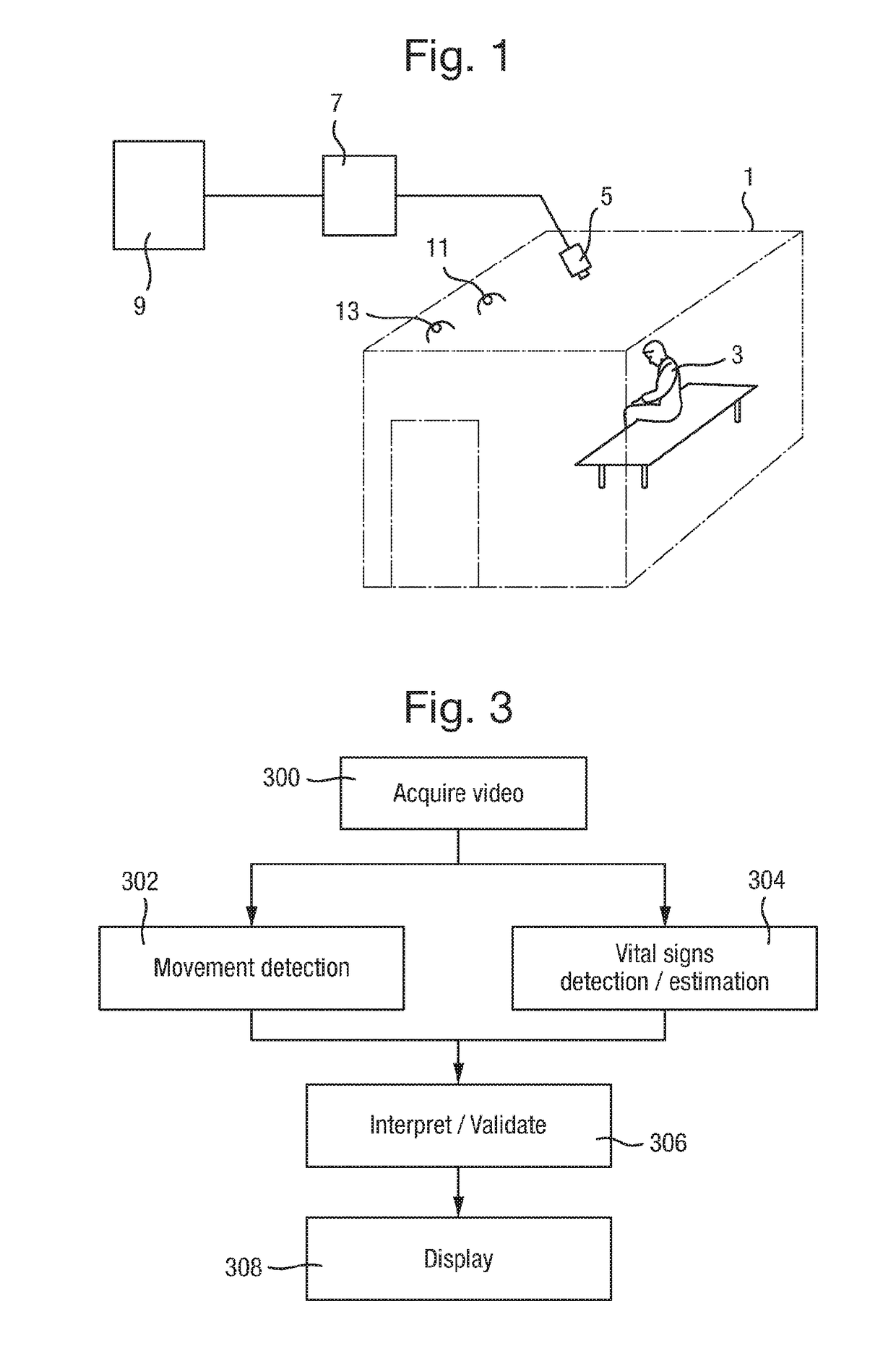 Method and apparatus for health and safety momitoring of a subject in a room