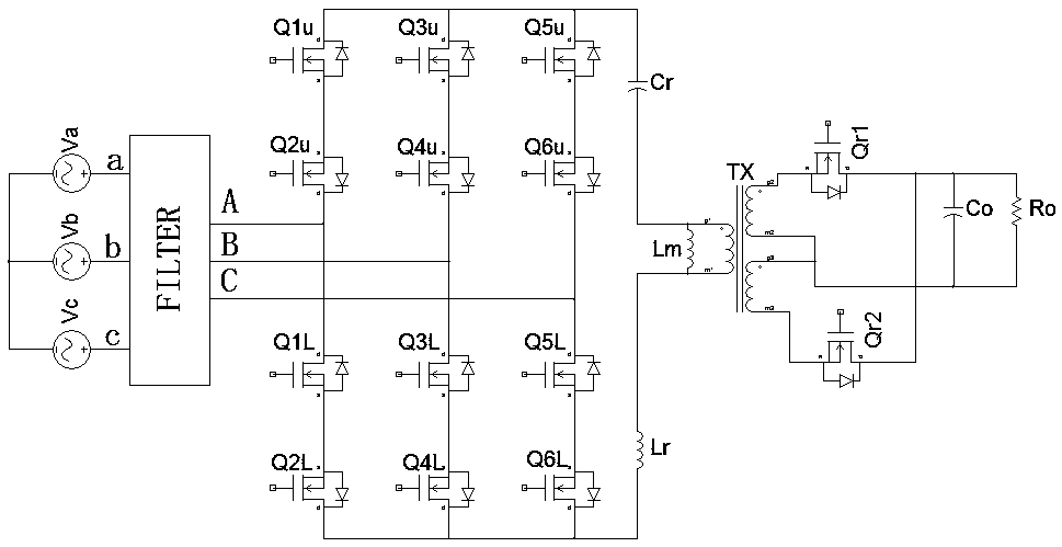 A three-phase isolated ac-dc converter