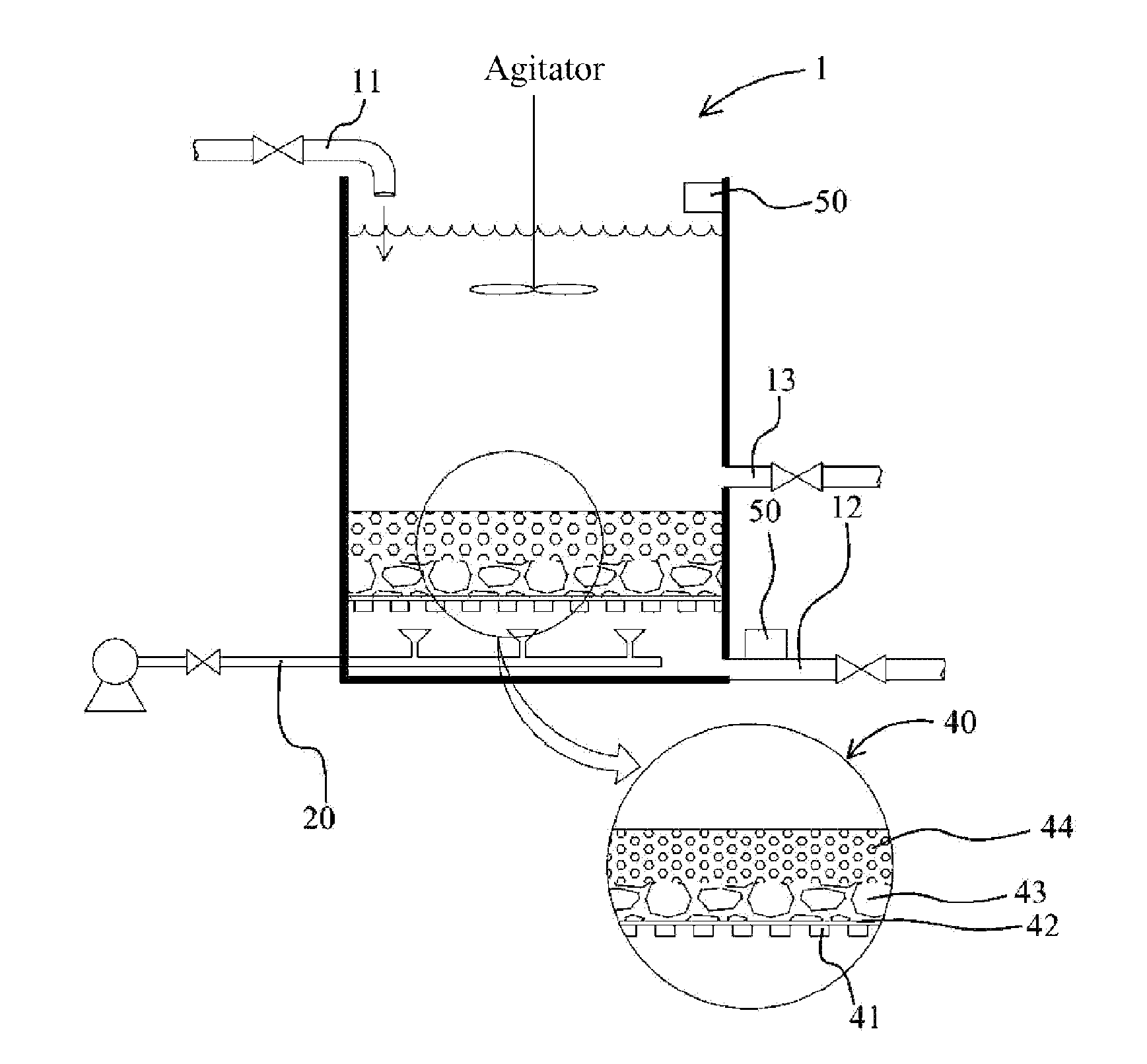 High speed filtration device using porous media, and backwash method thereof
