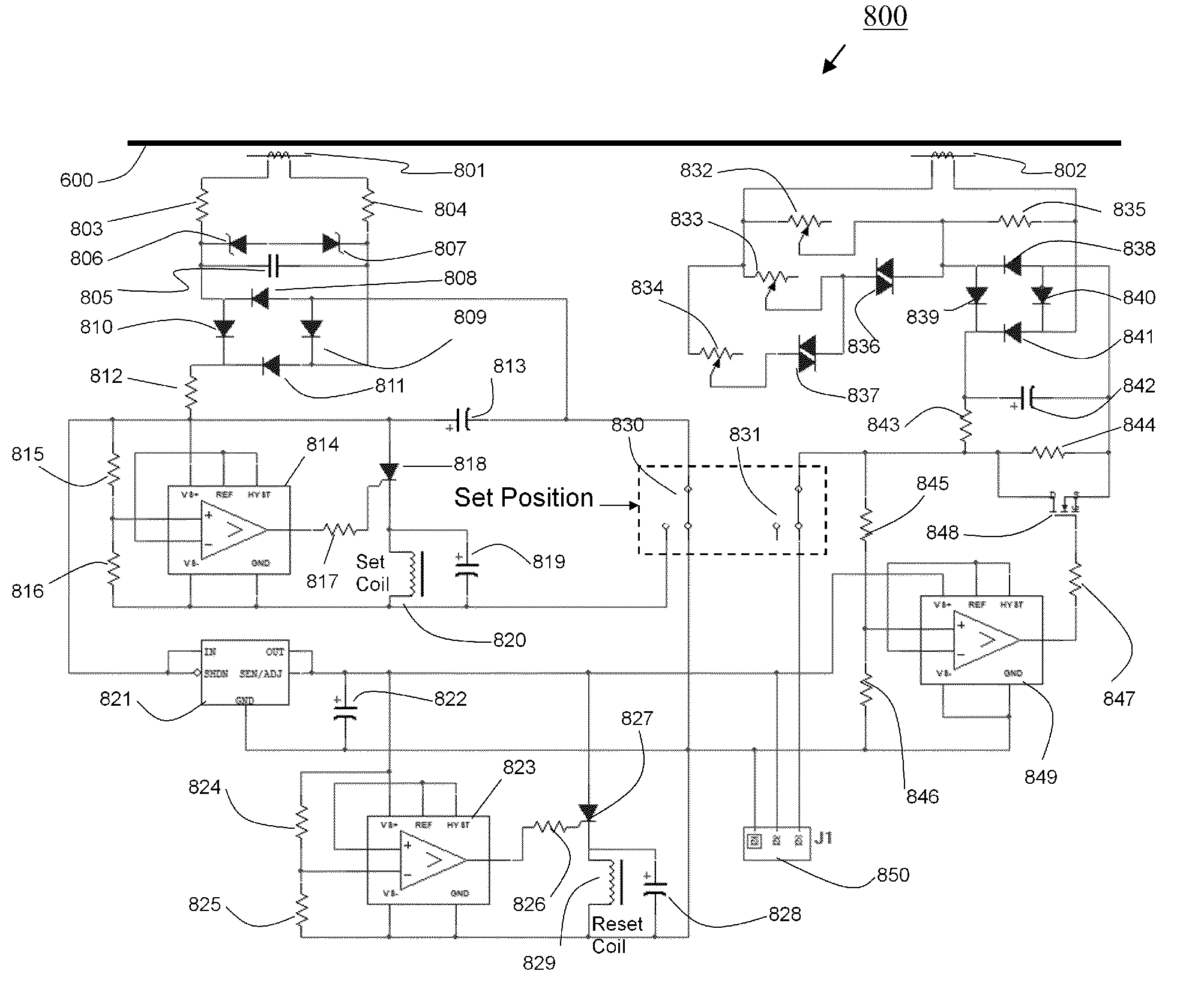 High voltage to low voltage inductive power supply with current sensor