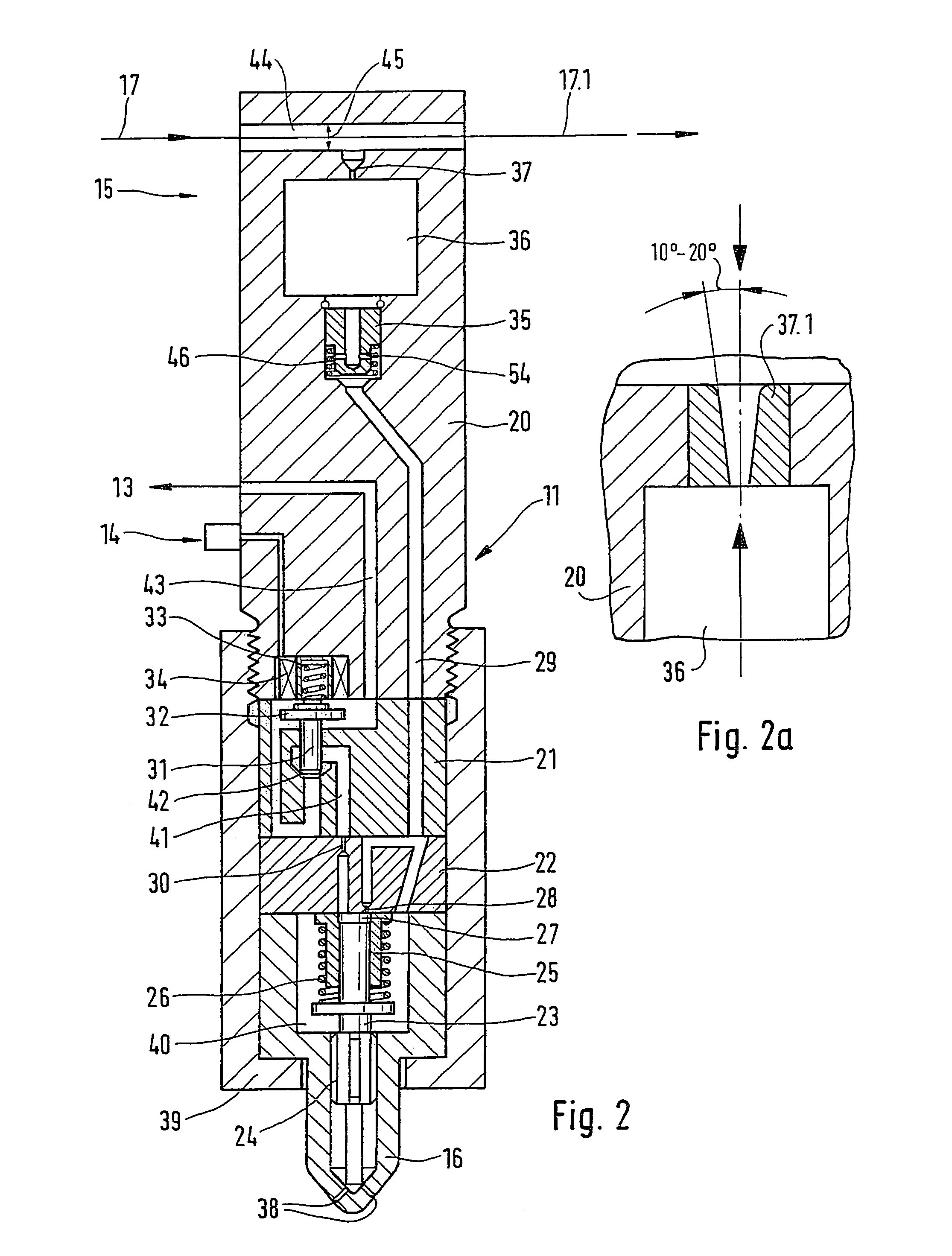 Device for injecting fuel to stationary internal combustion engines
