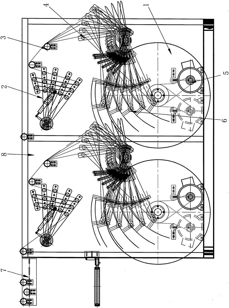 A reciprocating winding device for processing spiral core rolls