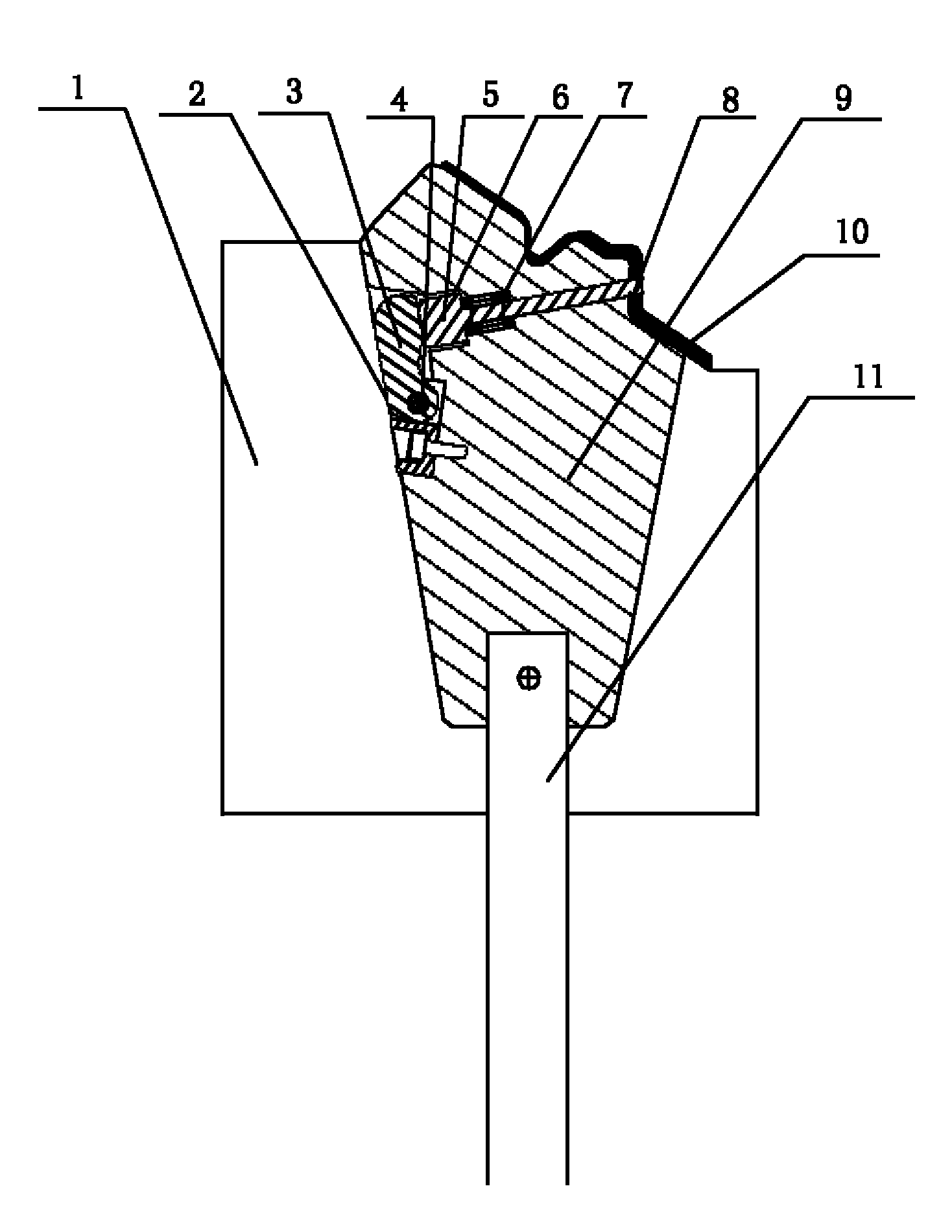 Direct pushing core drawing device