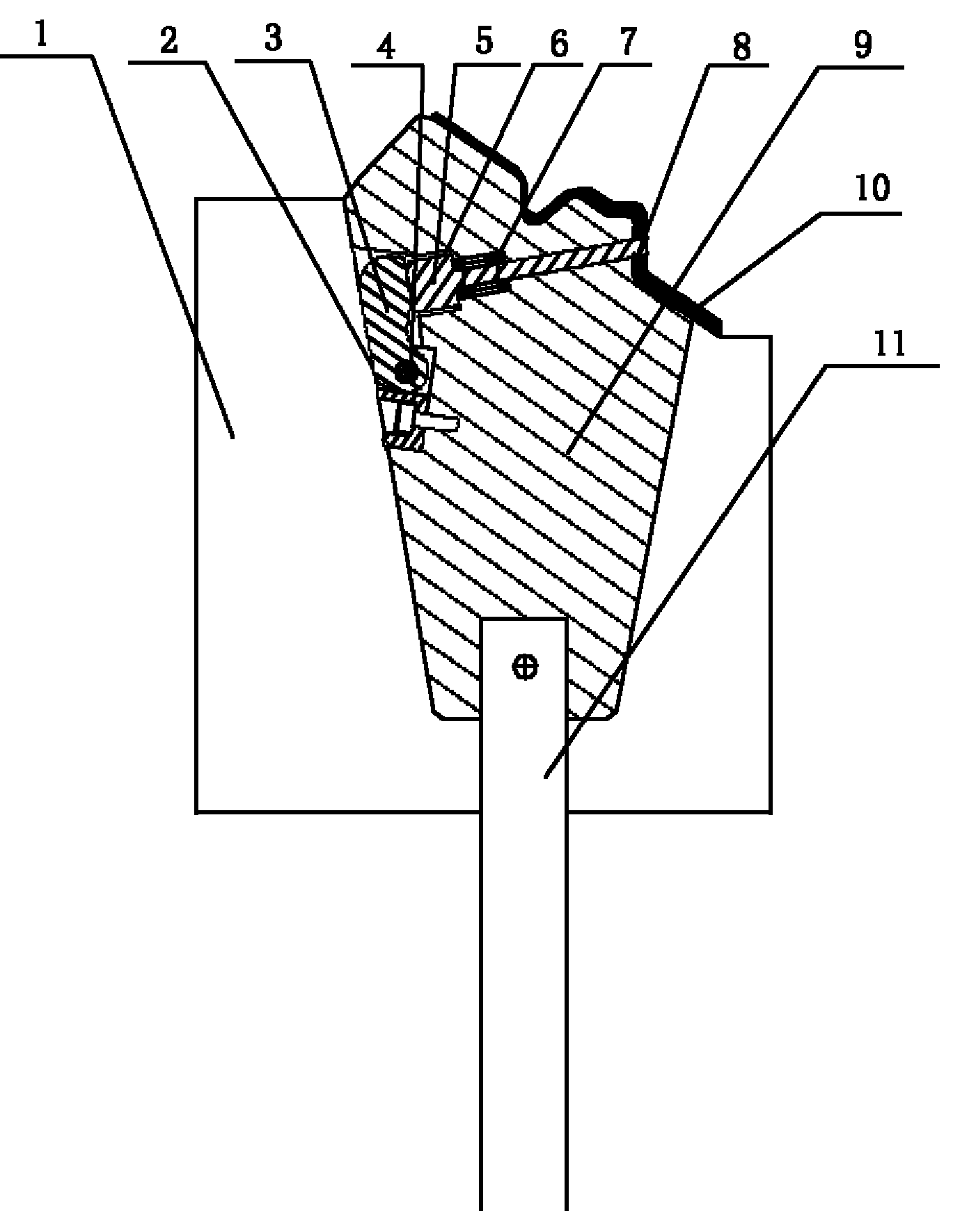 Direct pushing core drawing device