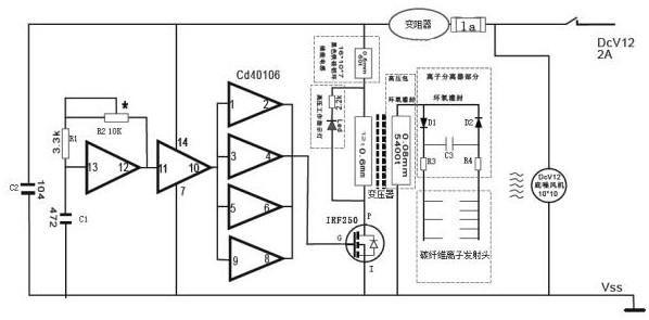 Positive and negative ion generator control circuit