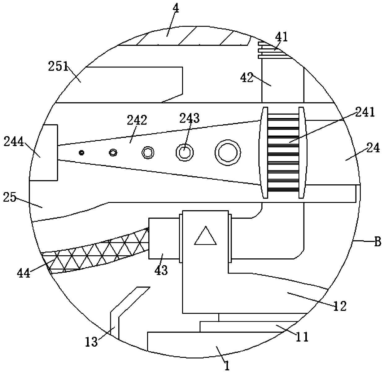 A medicine expelling device capable of collecting juice for processing Panax notoginseng