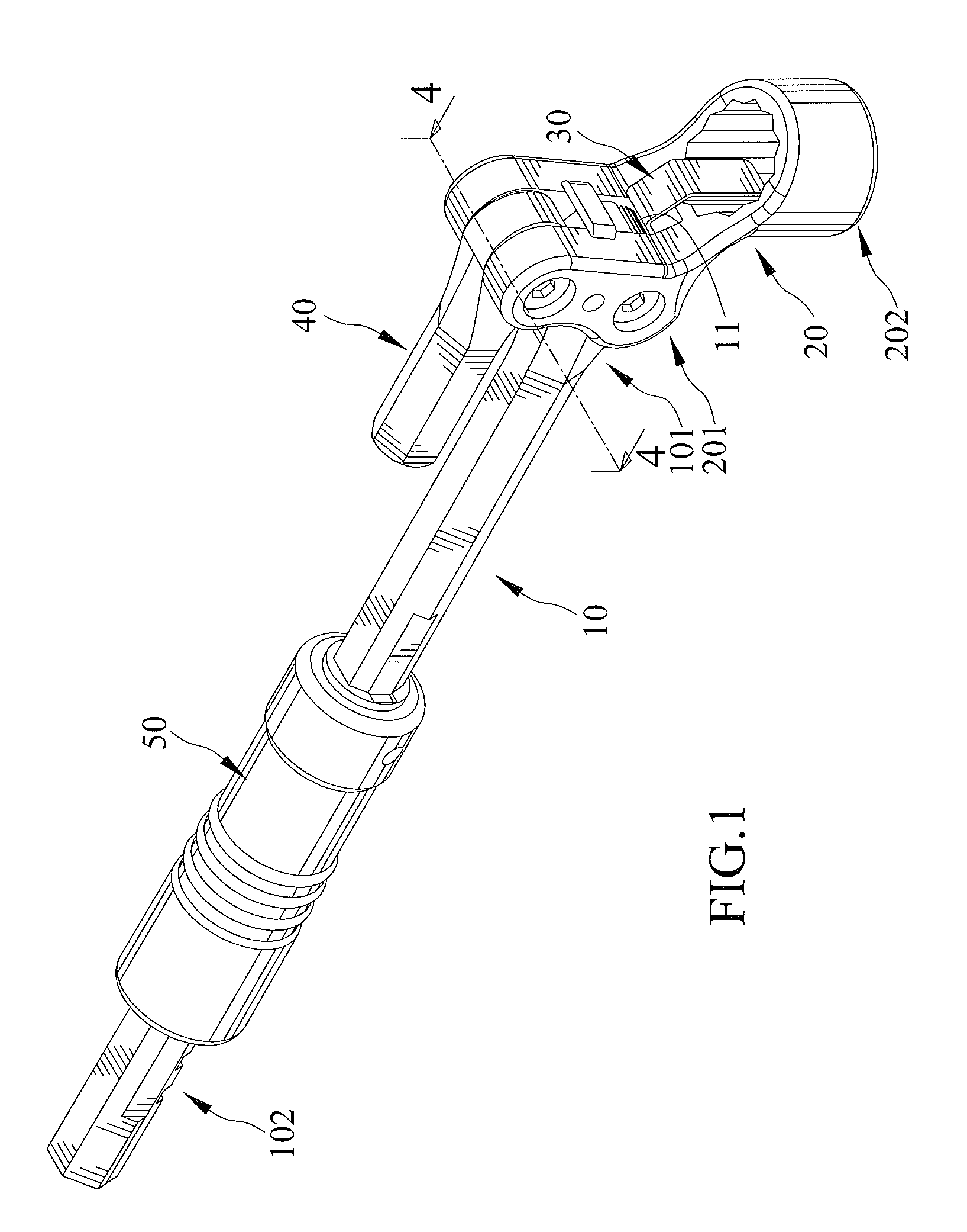 Tool with working heads and positioning unit