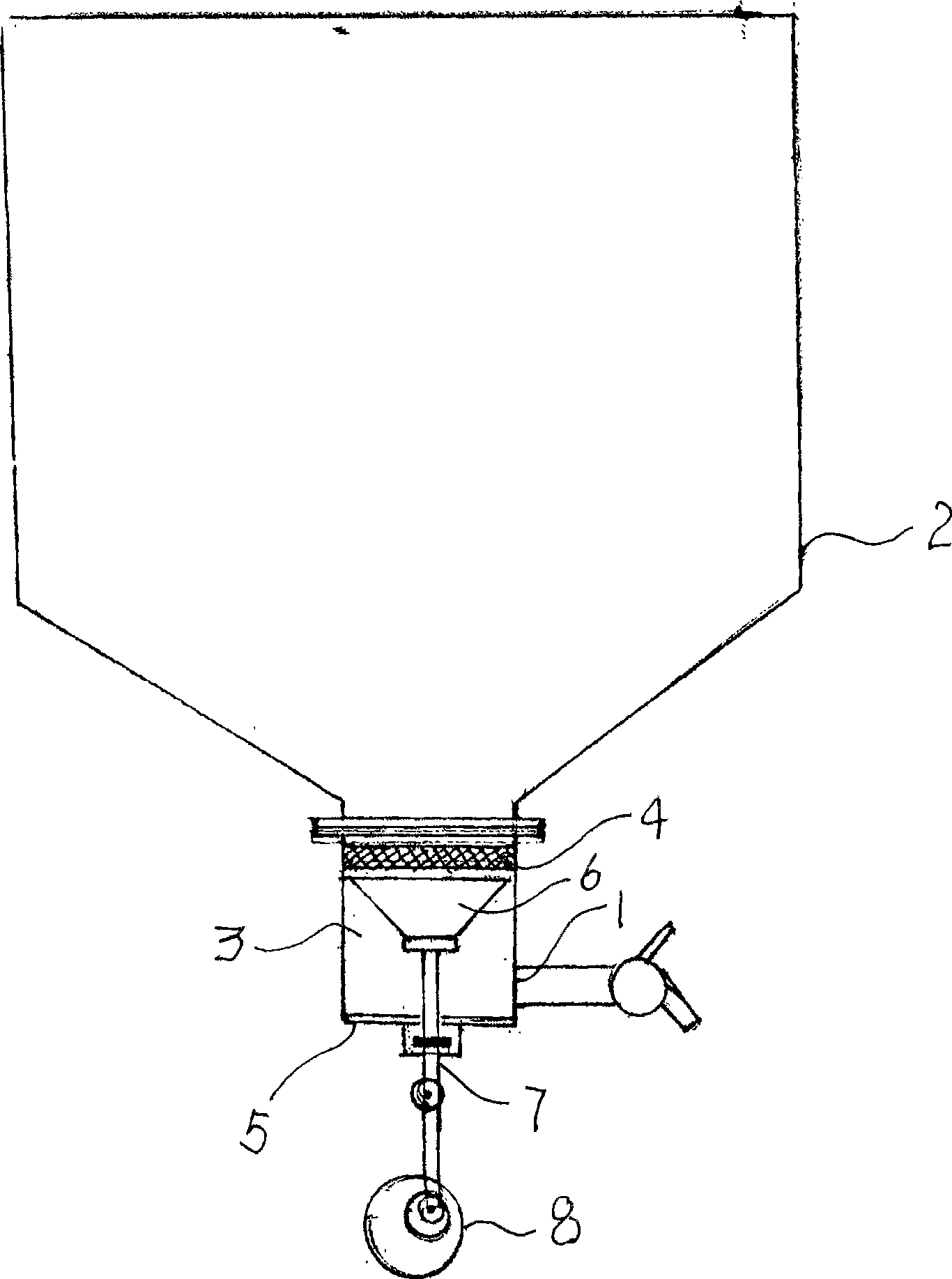 Soybean curd discharging device for bean products production device