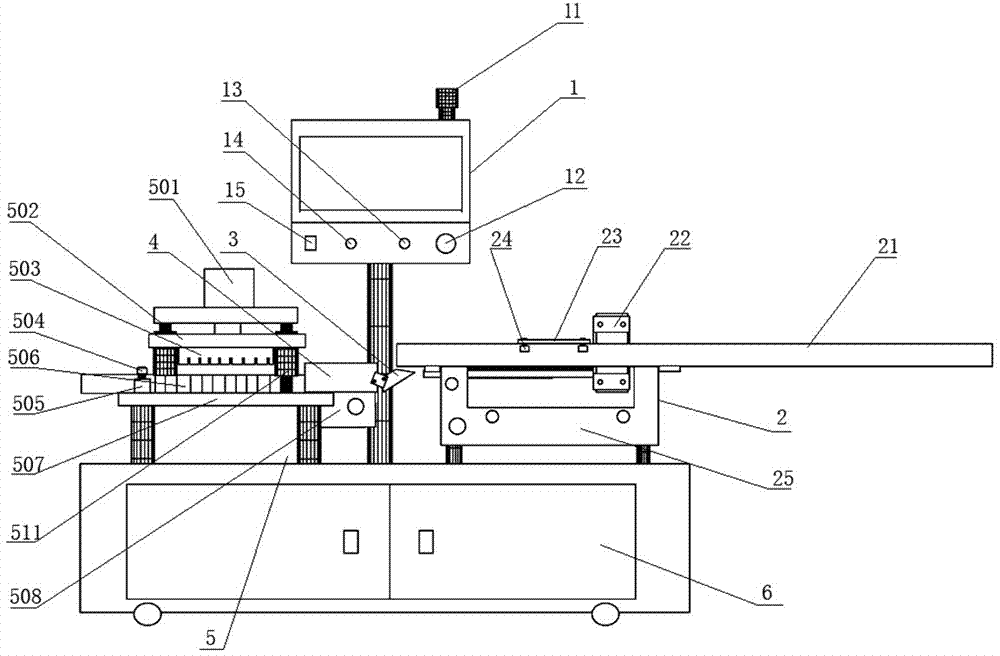 A chip inductor automatic powder brushing and cutting frame device