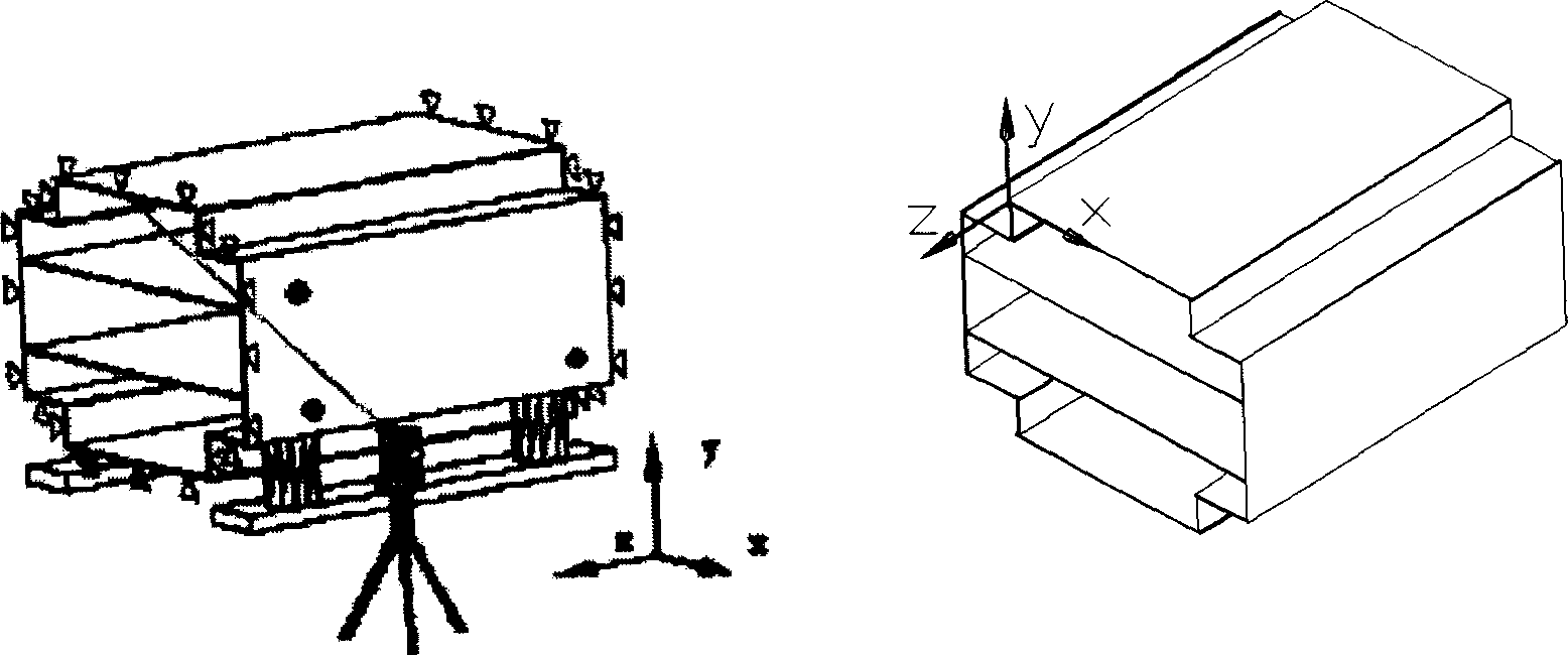Three-D track measuring marking-off method for segment of cable tower