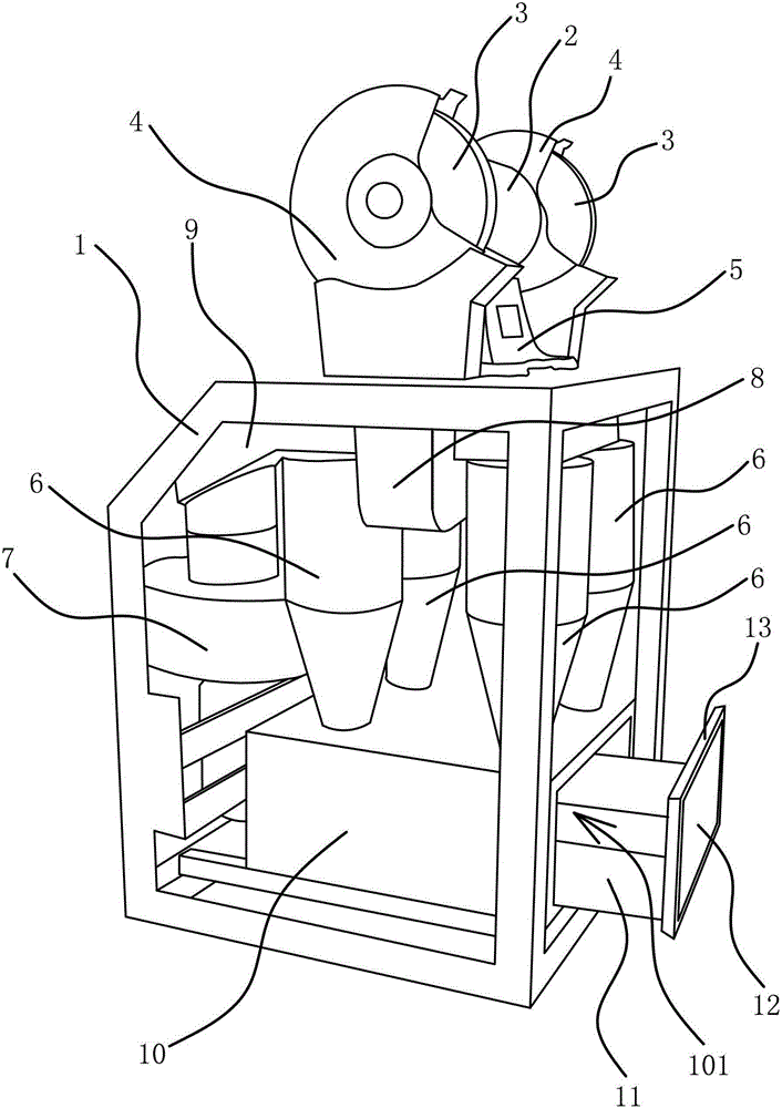 Grinding machine with a dust removal function