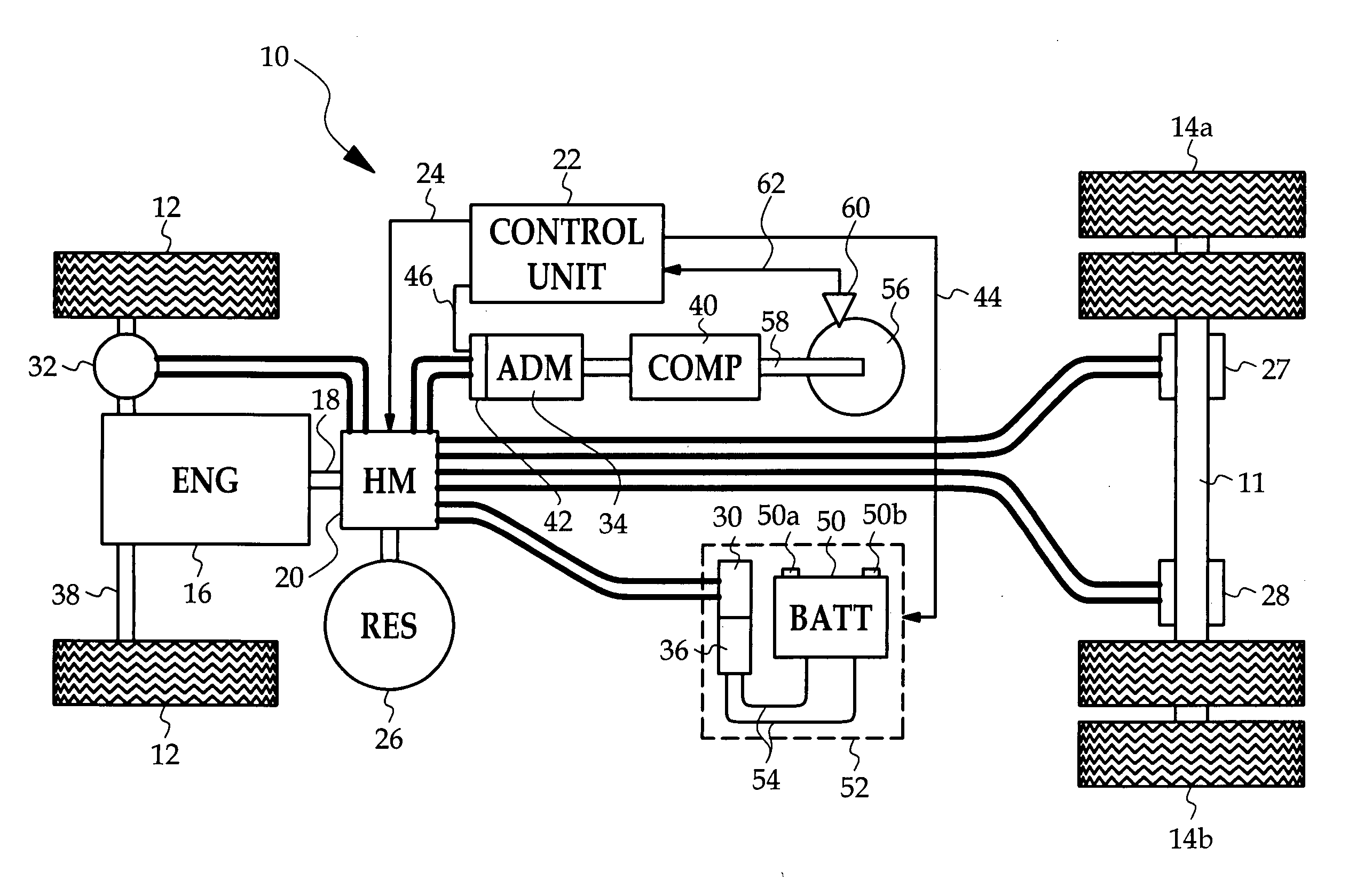 Hydrostatic drive apparatus for a road vehicle