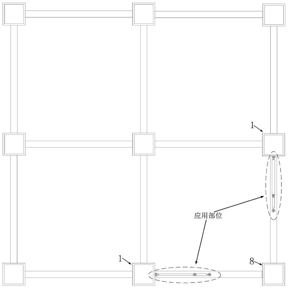 Rod type hydraulic linkage mechanism suitable for resisting progressive collapse of steel-concrete combined structure