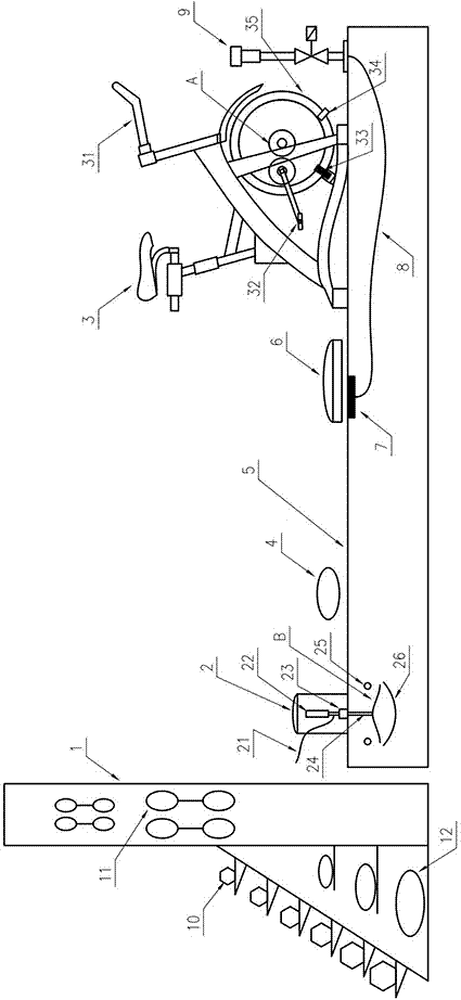 Sinusoidal roller type physical fitness device with inflatable ellipsoid