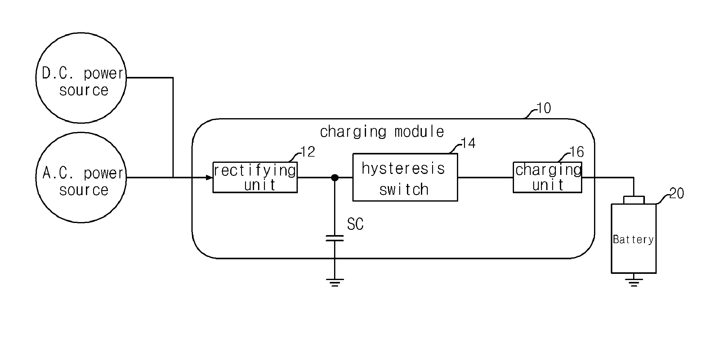 Hysteresis switch and electricity charging module using the same