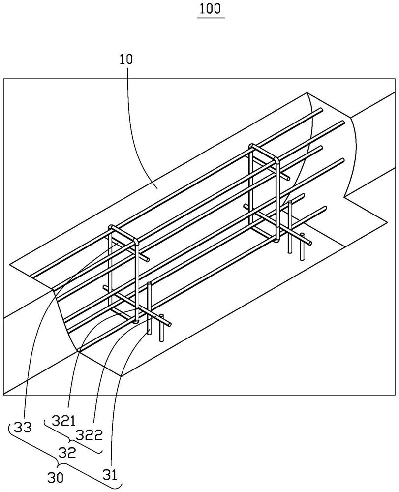 Settlement part formwork reinforcing assembly and settlement part formwork frame