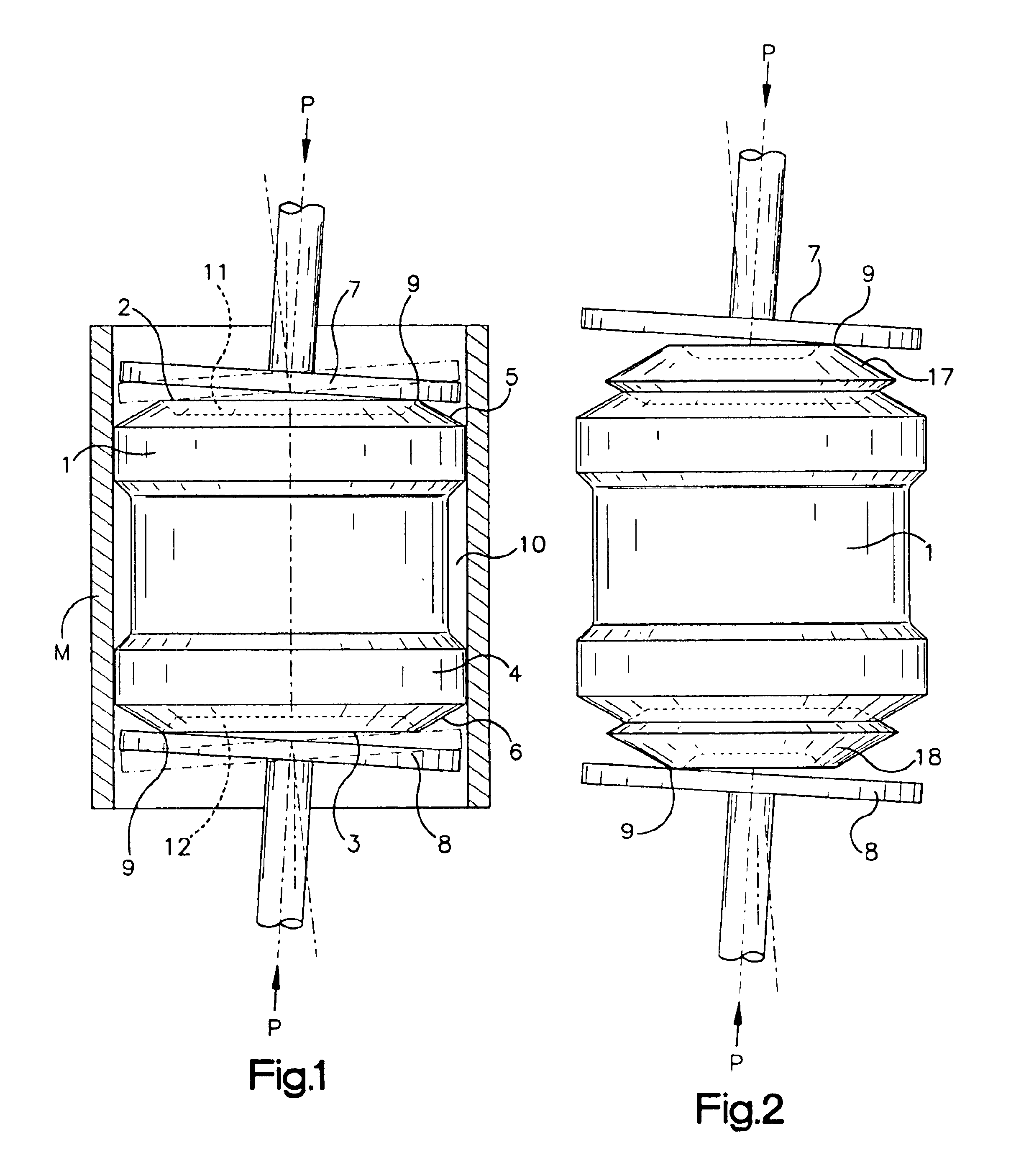 Method and device for defining elastic deformations and internal angle of a gyratory compactor