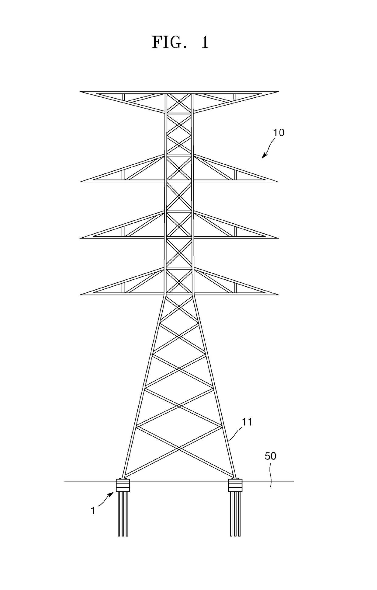 Base body of electric transmission tower using micropile