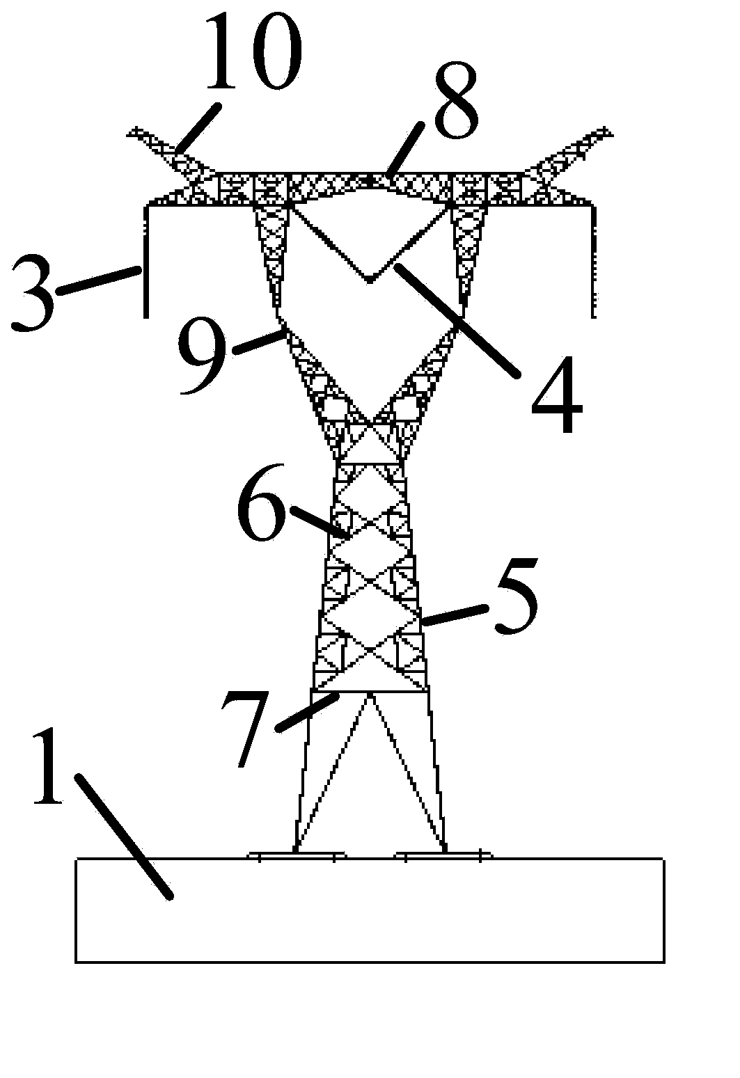 A seismic table test device for transmission tower line system