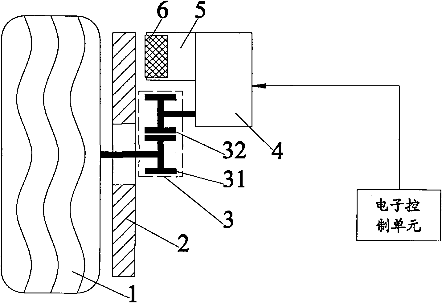 Wheel rim driving wheel brake device