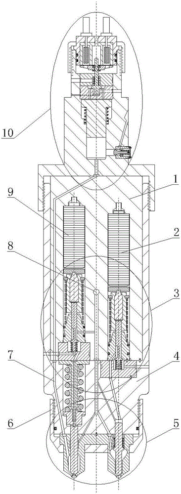 Combined non-pressurized fuel oil and pressurized fuel gas dual piezoelectric mixed fuel injection device