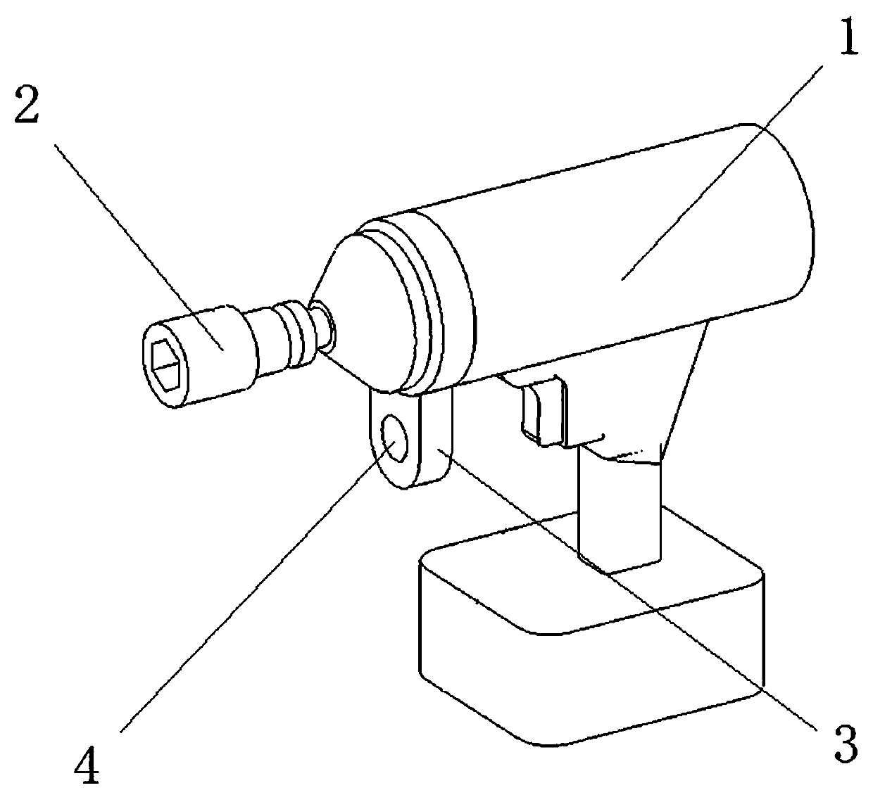 Electric installing device for nut on section steel column anchor bolt