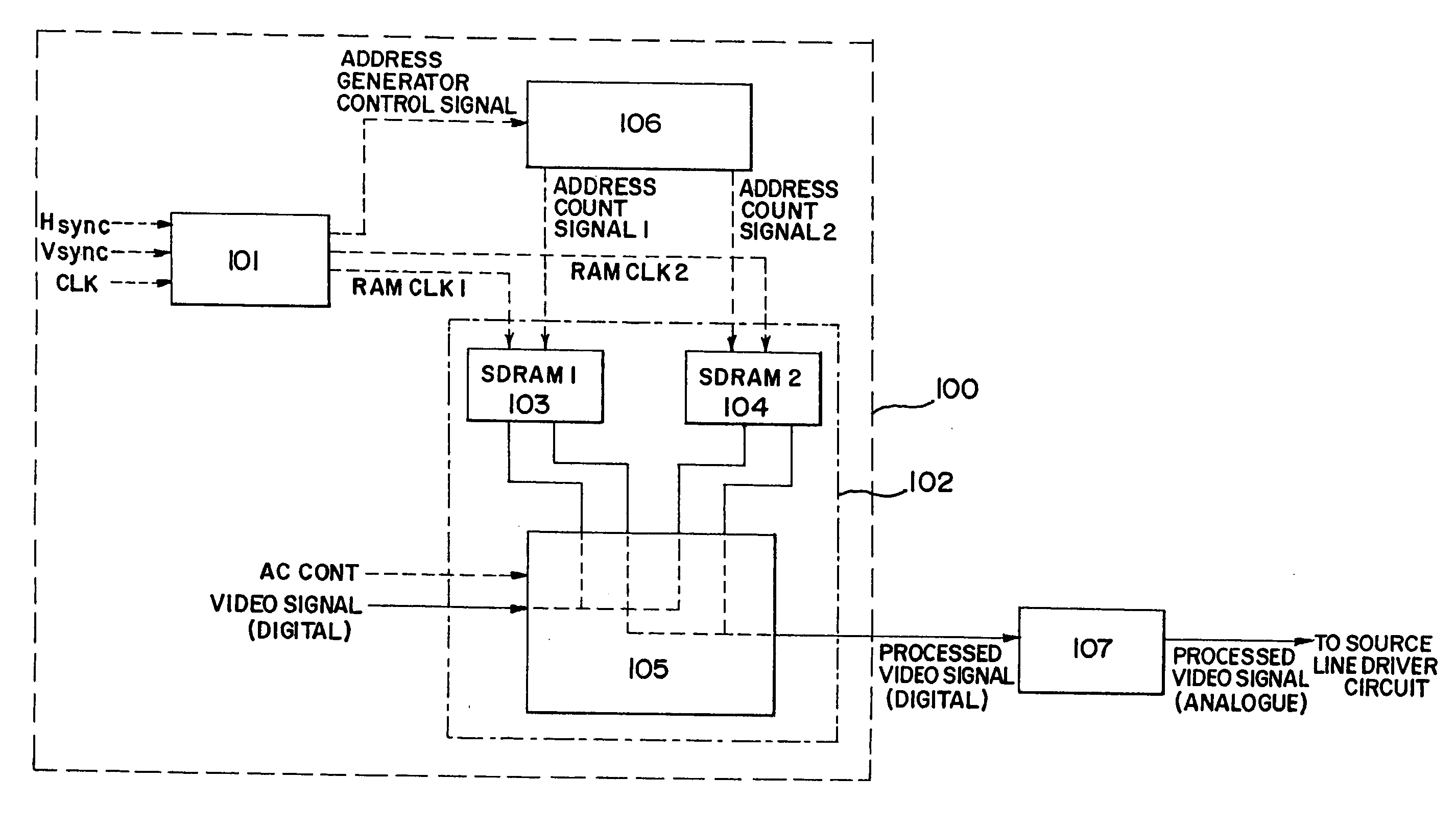 Semiconductor display device and method of driving a semiconductor display device