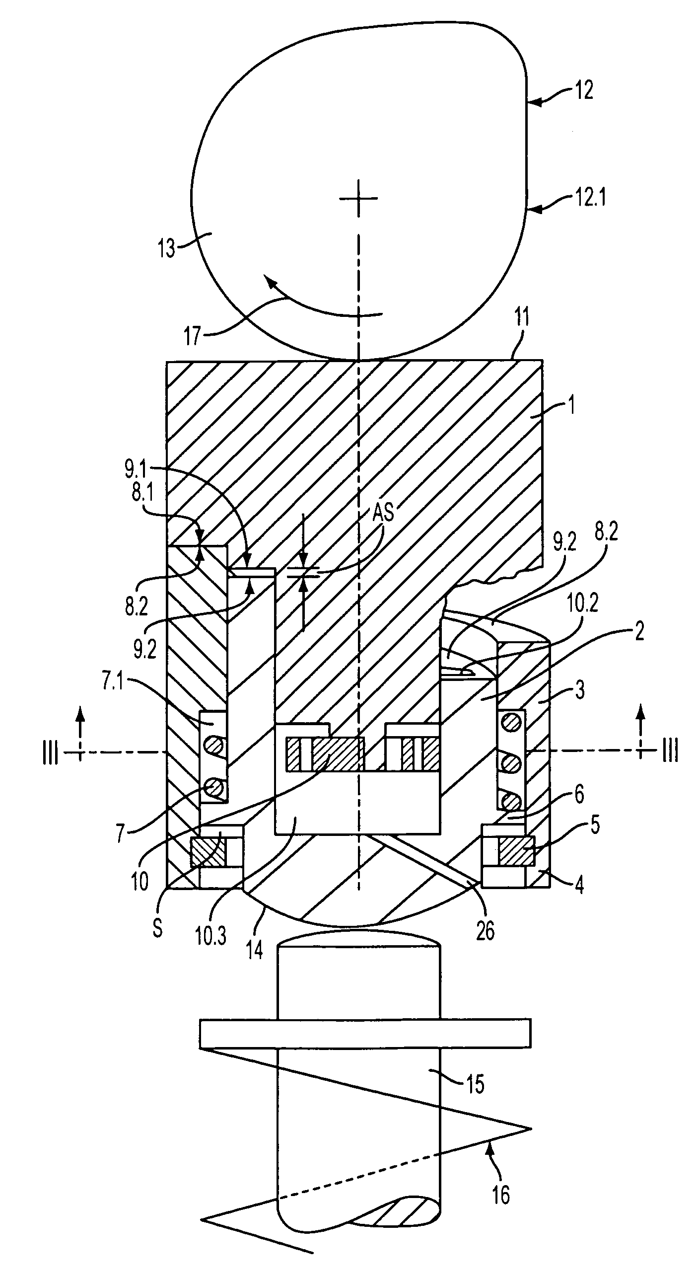 Mechanical valve play compensation element for a valve drive on a piston combustion engine