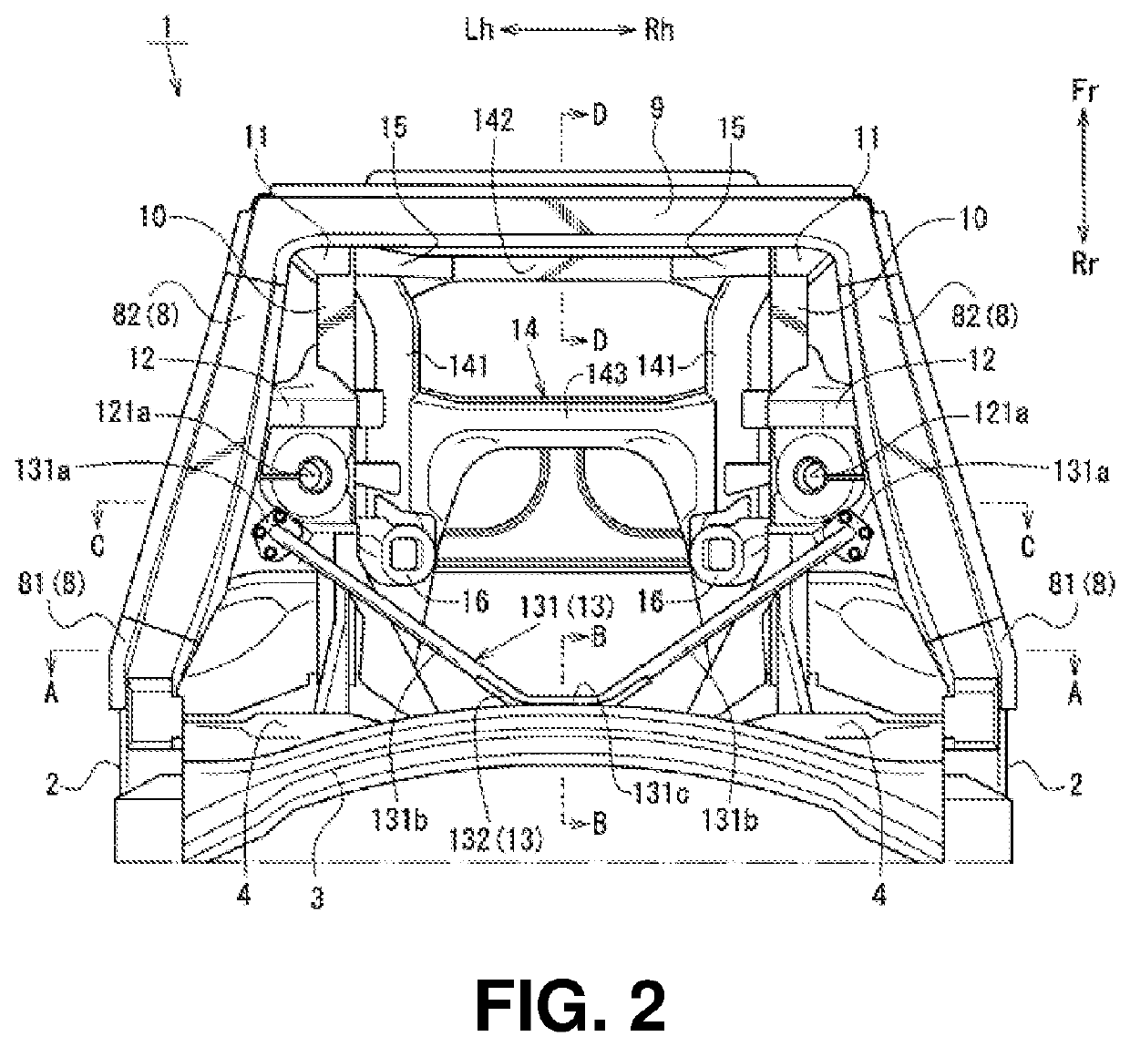 Front body structure of vehicle