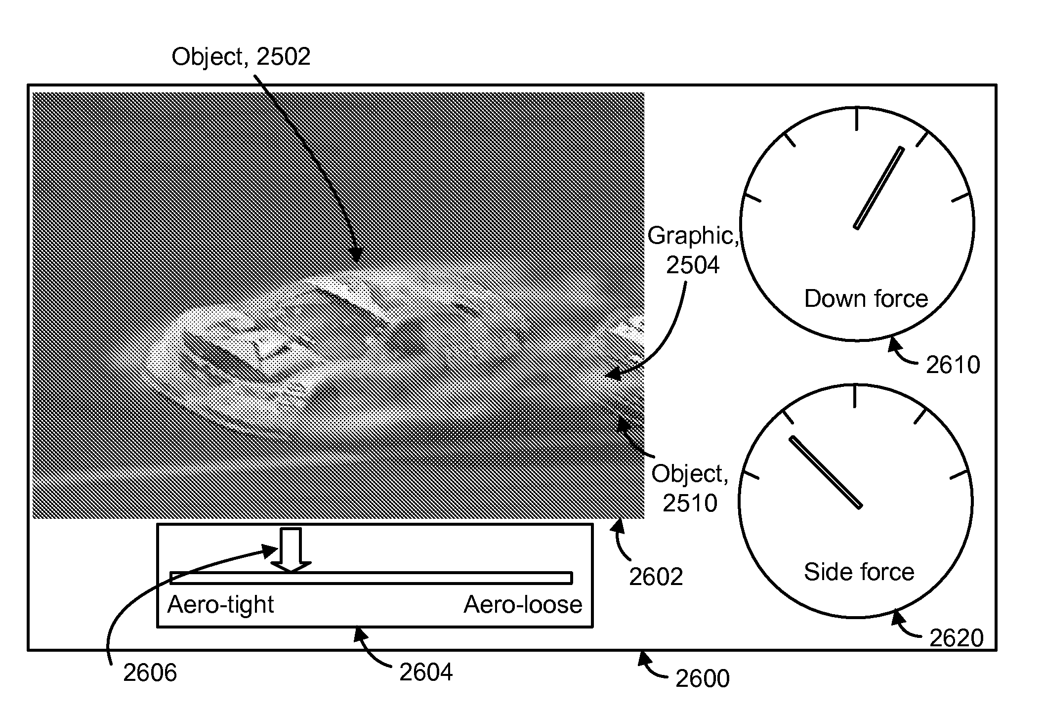 Providing graphics in images depicting aerodynamic flows and forces