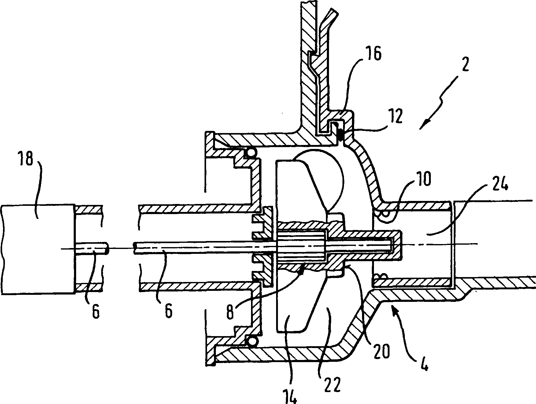 Water-guiding household device with a pump with a valve function