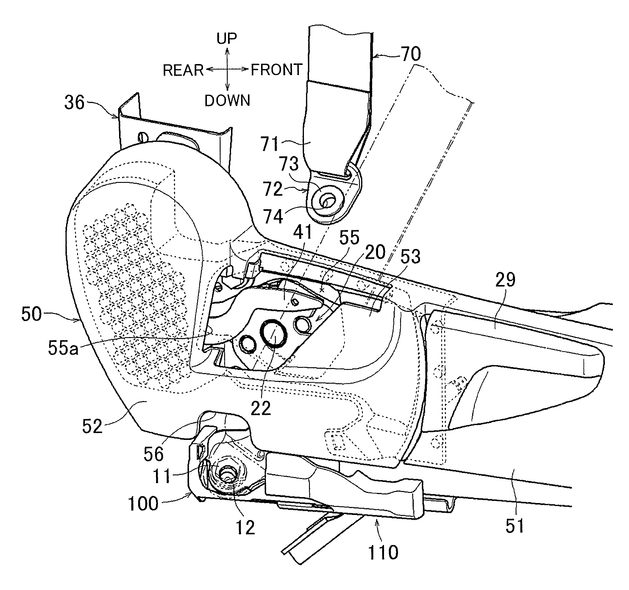 Side shield structure for vehicle seat