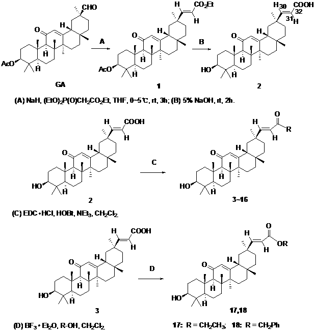 A kind of glycyrrhizic acid derivative and its preparation method and use