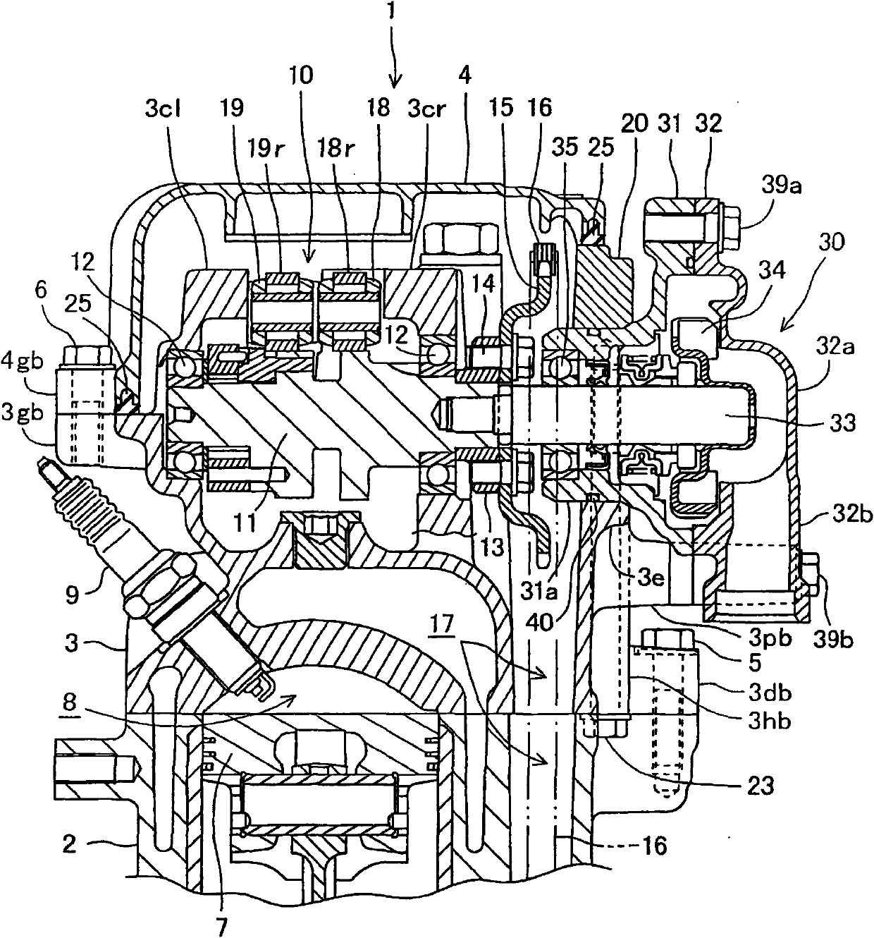 Water pump attachment structure of water-cooled internal combustion engine