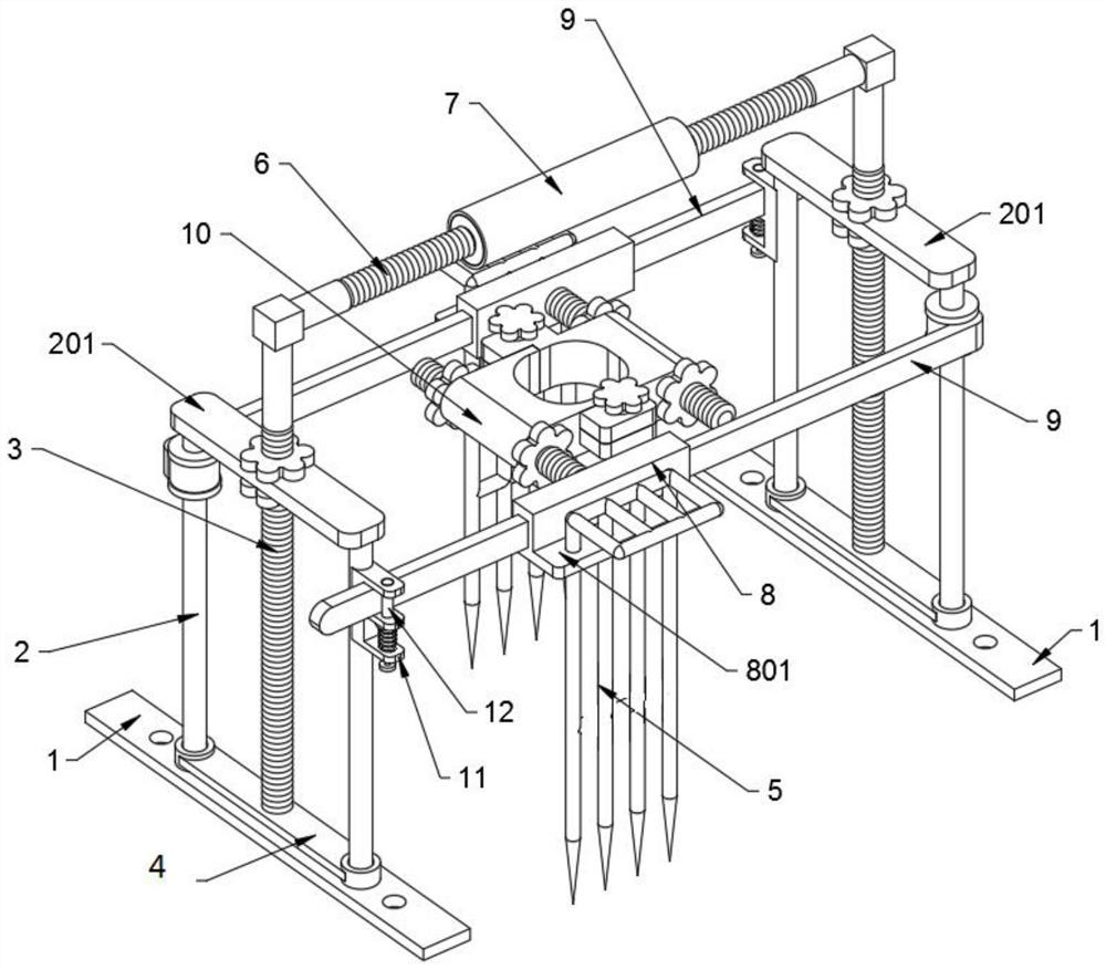 A pre-support protection device for high-end precious green planting