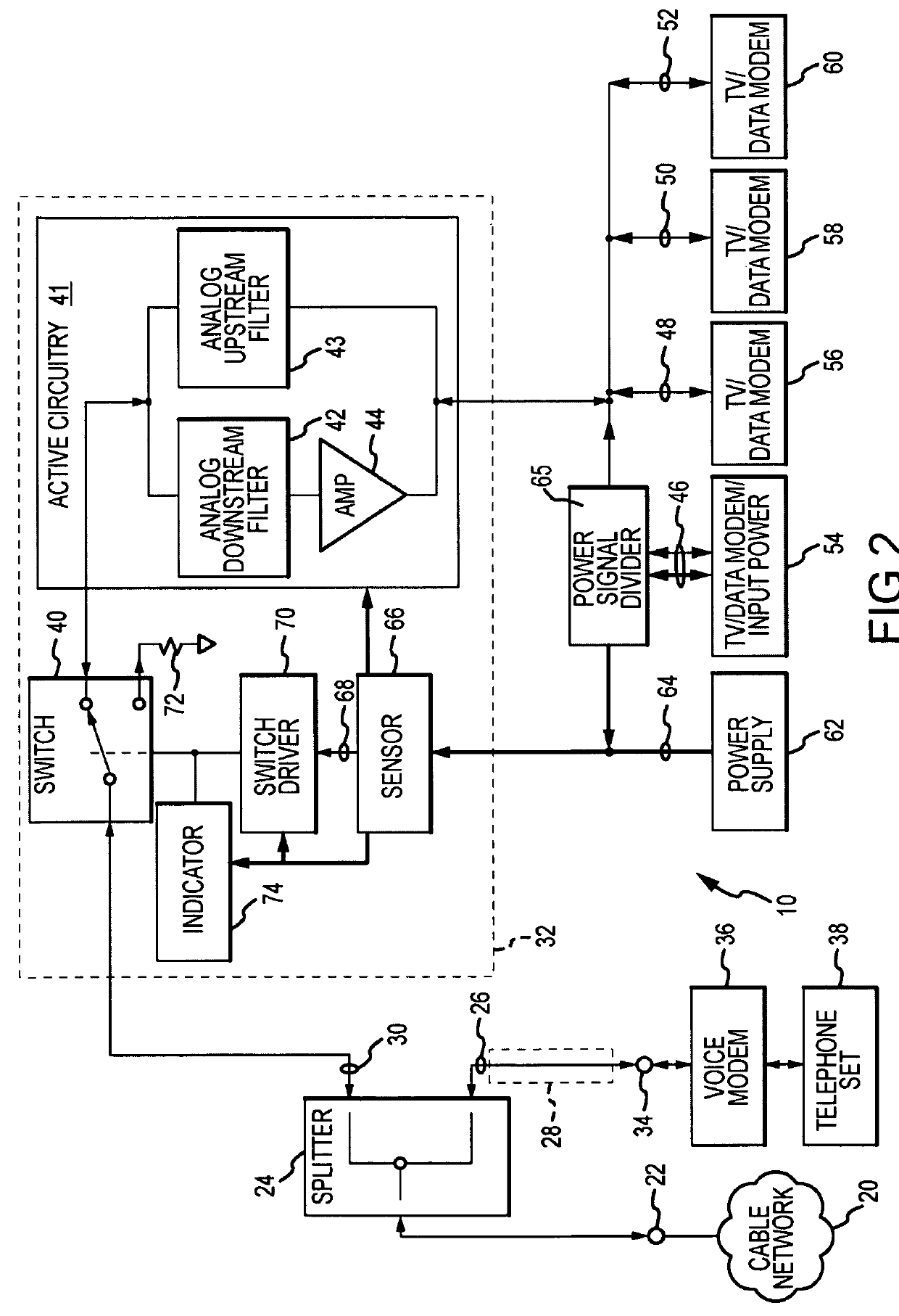 Passive-active terminal adapter and method having automatic return loss control