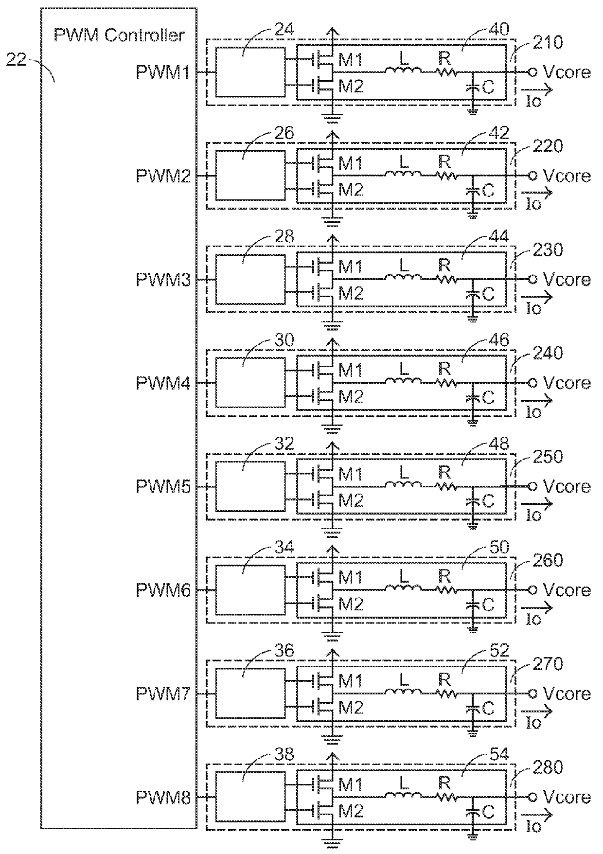 Multi-phase voltage regulator module and method controlling the same