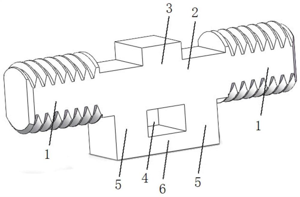 Sample for testing dynamic tensile property of titanium alloy subjected to adiabatic shearing